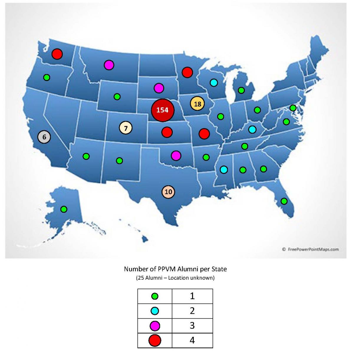 PPVM Alumni Location United States Map